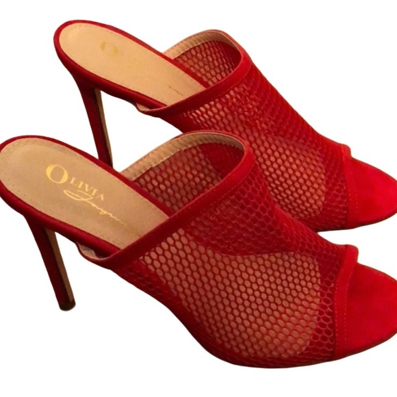 Red Mesh Heels - Picture 1 of 3